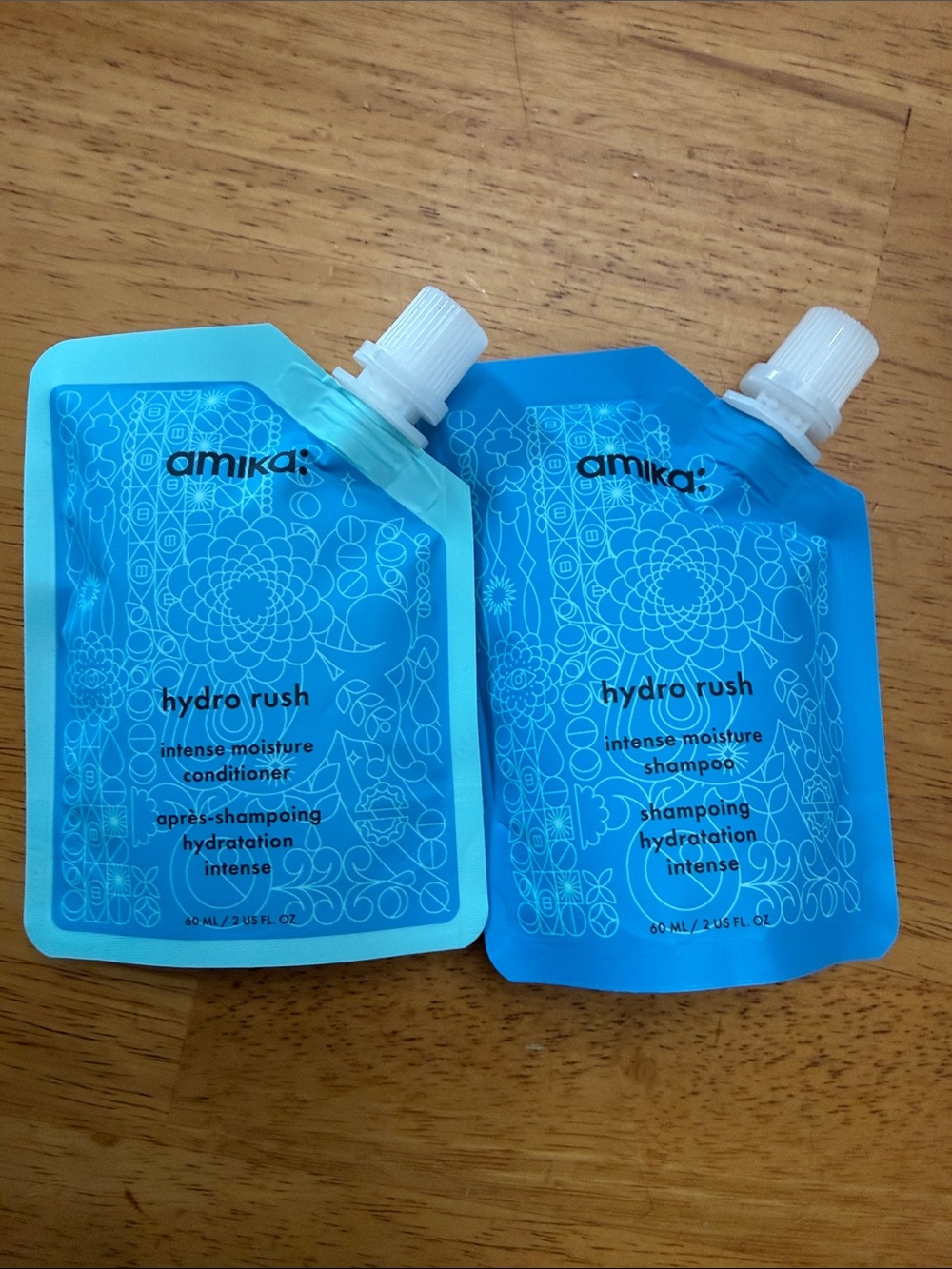 amika Hydro Rush Intense Moisture Shampoo & Conditioner travel set